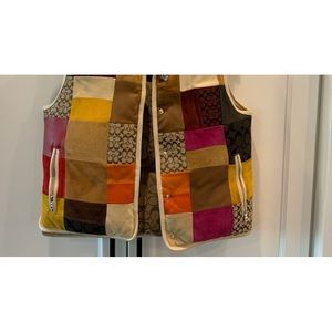 Coach Down Feather Suede patchwork vest